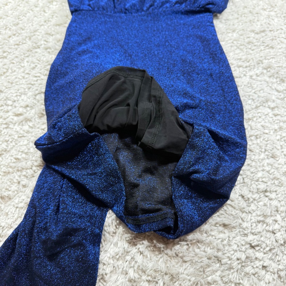 NWT Petal Pup XS Midnight Blue One Shoulder Ruched Bodycon Party Cocktail Dress - Picture 10 of 12